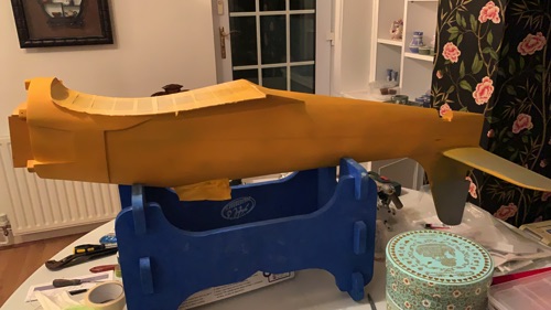 Fuselage in high build primer