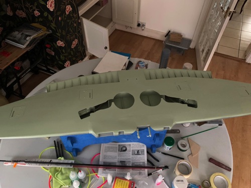 Underside of wing sprayed in "RAF Sky"